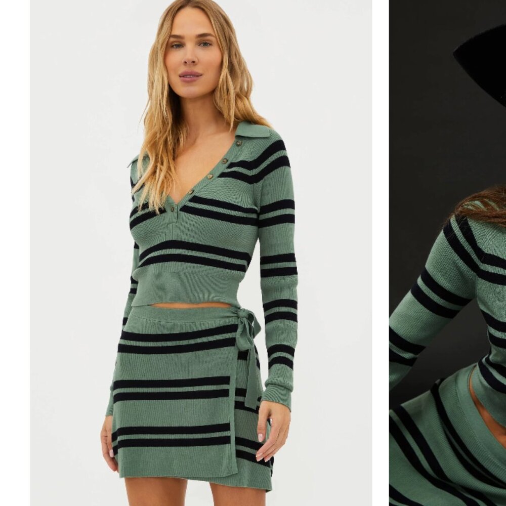 BEACH RIOT - Catalina Top Queen Palm Stripe